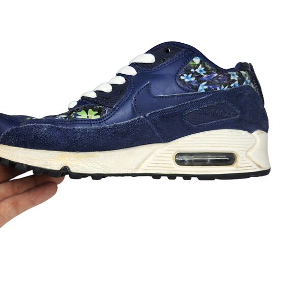 Nike Air Max Shoes Womens 6 Blue Green Tropical Floral Suede Chunky Low Tops - Picture 7 of 12